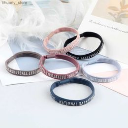Hair Rubber Bands Personality Letters Hair Band Accessories Simple Basic Circle Scrunchies Women Elastic Headband Girls Trendy Hair Style Ornament Y240417