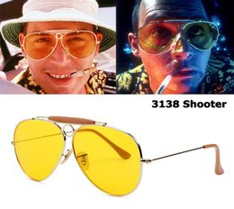 JackJad New Fashion 3138 SHOOTER Style Vintage Aviation Sunglasses Metal Circle Brand Design Sun Glasses Oculos De Sol With Hood6844323