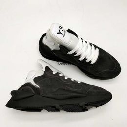 Dress Shoes Unisex Black Warrior Y3 Platform Men Running Sneakers Leather Women Casual Couple Cowhide Tennis 230320