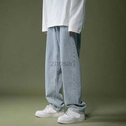 Men's Jeans Comfy Fashion Daily Holiday Men Trousers Pants Student Summer Wide-leg Baggy Casual Cotton Blend Elastic d240417