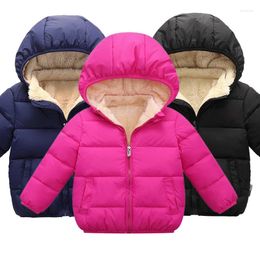 Jackets 2-6 Years Thick Warm Boys Girls Jacket 2024 Winter Hooded Fur Collar Cotton Down Coat For Kids Children Outerwear Snowsuit