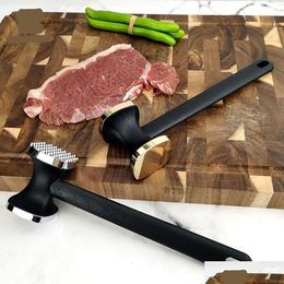 Meat Poultry Tools Potry Zinc Alloy Tenderizer Hammer Pork Chop Steak Loose Pounder Needle Dualsided Mallet Rubber Grip Handle Kitchen Otfal