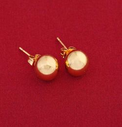 Stud Charm 4mm 6mm 8mm 10mm Ball Earring Yellow Gold Color Shape Classic Design Earrings For Women4473247