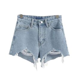 Denim Cotton Hot Pants Summer Korean Version High Waisted Denim Shorts For Women S Personalised Edged Wide Leg Pants For Women S Clothing