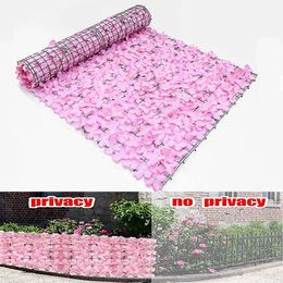 Artificial Flower Panels Wall Hedge Simulation Trellis with Leaves Retractable Fence for Wedding Backdrop Garden Balcony Decor 240409