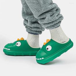 Slippers Lovely Couple's Dinosaur Home Shoes Fashion High Quality Men's Eva Sandals Women's Light Slip-on Male House Slide