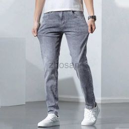 Men's Jeans Korean Streetwear For Men Stretch Skinny Mens Clothing Cotton Fashion Denim Trousers Slim Casual Pants Gray Classic 2023 d240417