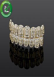 Hip Hop Jewellery Mens Teeth Grills Diamond Iced Out Grillz Luxury Designer Gold Silver Fashion Accessories Rapper Bling Charms3613943