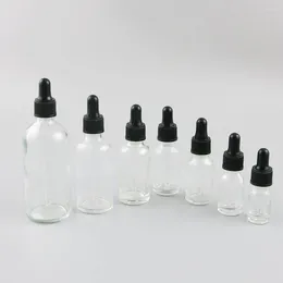 Storage Bottles 360 X 5ml 10ml 15ml 20ml 30ml 50ml 100ml Clear Glass Essential Oil Bottle With Plastic Dropper Test Reagent Pipette