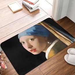 Carpets Non-Slip Carpet Girl With A Pearl Earring Doormat Living Room Bath Mat Entrance Door Floor Rug