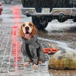 Dog Apparel Waterproof Rain Jacket Reflective Poncho Adjustable With Leash Hole For Medium To 3X-Large
