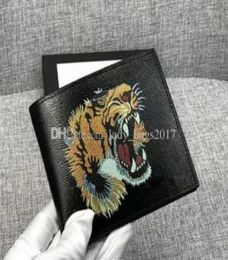 Classic Men Wallets Purse Credit ID Card Holder Real Leather Long Paragraph Bag Cardholder Women Short Wallet Tiger Bee Snake5400672