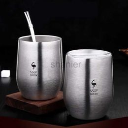 Mugs Yerba Mate Cup 304 Stainless Steel Double Wall Argentine Yerba Mate Gourd with Lid/Straw Portable Tea Mug Coffee Thermos 377ml 240417