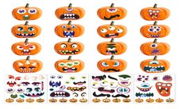 Halloween mask stickers 24x28cm party make a face Pumpkin decorations Sticker Home Decor Kids Decals DIY Halloween Decoration5972457
