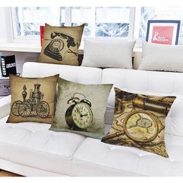 Pillow Vintage Camera Telephone Style Throw Case Euro Classic Retro Cotton Linen Home Decor Sofa Chair Cover Cojines