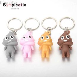 Keychains Lanyards Symplectic Cute Creative Spoof Poop Keychain Personality Toilet Key Ring Evil Fun Gift Poop Car Bags Pendant Decompression Toy d240417