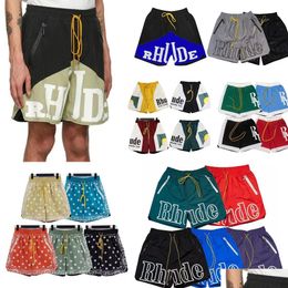 Men'S Shorts Rhude Mens Designer Summer Womens Casual Letter Printing Swim Size S-Xl Waterproof Quick Dry Breathable Drop Delivery A Dhh9N