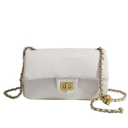 Bags Small Square Versatile Diagonal Leather New Little Fatty Golden Ball Cross Bag Crocodile Women's One Shoulder Fragrant Wind Pattern Chain