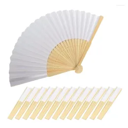 Decorative Figurines 40Pcs DIY Paper Fan Adults Children's Calligraphy Painting Practise Blank White Folding Wedding Gifts