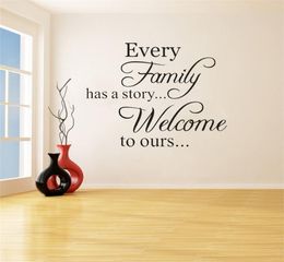 PVC Welcome ours wall stickers every family has a Storey decorative removable wall stickers My heart vinyl Home Decor9525071