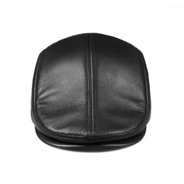 Ball Caps Men Real Cowhide Duckbill Hat Genuine Leather Baseball Cap Beret Hunting Trucker Sport