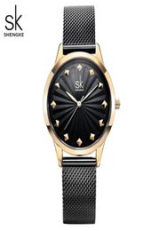 Shengke Women Watch New Quartz Top Quality Luxury Fashion Wristwatches Ladies Gift Relogio Feminino Milan Mesh Band Lady Watch3737559