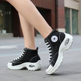 Casual Shoes Women's Canvas Leisure Sports Air Cushion High Top Low Heterosexual Heel 5 Colours Comfortable For Women