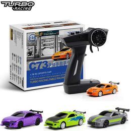 Diecast Model Cars Turbo Racing 1 76 C64 C73 C72 Drift Remote Control Car with Gyroscope Radio Full Scale RC Toy RTR Kit Suitable for Children and Adults J240417