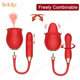 Licklip Rose Toy Licking Sucking Vibrator Freely Combinable Nipple Sucker Clitoris Stimulation Powerful sexy Toys for Women