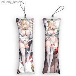 Keychains Lanyards 4x12cmNikke The Goddess of Victory Mini Keychain Cosplay Cartoon Pendant Print Hanging Ornament Small Body Pillow Pendant Y240417