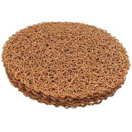 Table Mats Round Paper Woven Placemats Decorative Rope Mesh Place For Dining Party And Wedding 12PCS