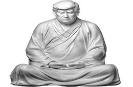 Former US President Donald Trump Resin Buddha President Statue Handmade Model Souvenir Trump 2024 Xitian Listening Buddha Statue O9074384