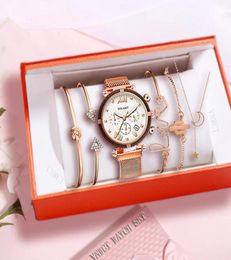 Wristwatches 6pcs Set Women Watches Magnetic Starry Sky Female Clock Quartz Wristwatch Fashion Ladies Wrist Watch Relogio Feminino1983782