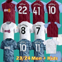 23 24 Diaby Soccer Jerseys Kids Kit Home 2024 Aston Villas Football Shirt Training Away Fans Player Version Camisetas Mings Mcginn Buendia Watkins Maillot Foot