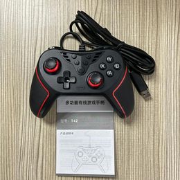 Game Controllers 2024 T42 USB Wired Controller Joystick For Switch PC Computer With Vibration Function Six-axis Burst