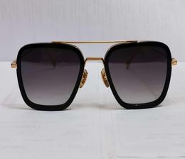 Square Pilot Sunglasses for Men 006 Black Gold Frame Gray Gradient Designer Glasses UV400 Sun Shades with Box9257070