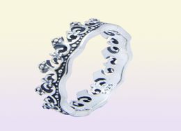 Size 610 Lady Girls 925 Sterling Silver Ring Jewellery Newest S925 Punk Style Cycle Crown 5464719