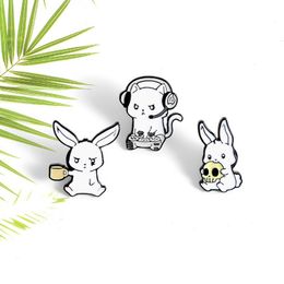 halloween funny bunny animals enamel pins Cute Anime Movies Games Hard Enamel Pins Collect Cartoon Brooch Backpack Hat Bag Collar Lapel Badges