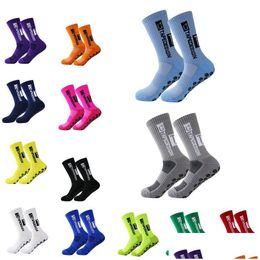 Sports Socks Mens Football Training Non Slip Breathable Sweat Wicking Yoga Pilates Outdoor Basketball Drop Delivery Outdoors Athletic Dhw1K