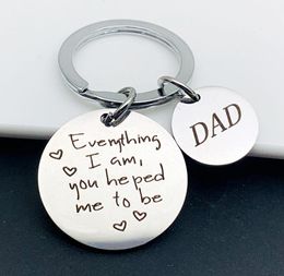 Keychains DoraDeer Alloy Key Chain Men DAD Everything Iam Holder Creative Letter Colour Ring Pendant For Father Day Gifts8795295