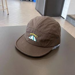 Visors Quick-Drying Peaked Cap Cute Short Brim Soft Top Baseball Five-Piece Sun Protection Hat