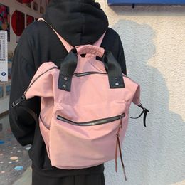 Backpack Unisex Travel Waterproof Large Capacity Casual Rucksack Adjustable Shoulder Strap Nylon Cloth Aesthetic Mochila Bookbag