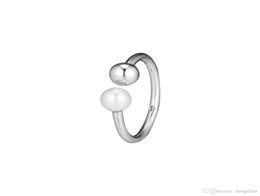 2018 Winter 925 Sterling Silver Rings Open Pearl Ring Original Fashion Engagement wedding Rings DIY Charms Jewellery For women224Z1236368
