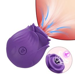Rose-Sucking Toys Vibrator for Women Tongue Licking Oral Nipple Clitoris Vacuum Stimulator Female sexy Toys Goods for Adults