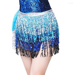 Stage Wear Belly Dance Hip Scarf Bohemian Sequin Tassel Performance BellyDance Waist Chain Short Skirt