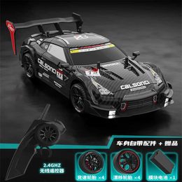 Diecast Model Cars 4WD off-road wireless remote control car electronic hobby toy RC car GTR 2.4G childrens drift racing car J240417