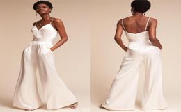 Jumpsuit Pants Evening Gowns Summer with Pockets Spaghetti Neck Zipper Back Dramatic Beach Ceremony Mother of Bride Dress3586490