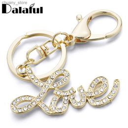 Keychains Lanyards Dalaful Letter Love Keychains Keyrings Purse Bag Pendant Car Key Chain Ring Holder Souvenir Lovers Gift K348 Y240417