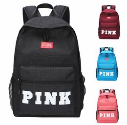 Fashion PINK Letter Backpacks Large Capacity Mens Womens Travel Backpack Oxford Fabric Outdoor Sports Bags Student For School Bag4856138