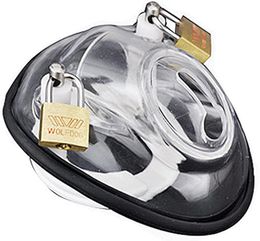 Penis Cage Sex Toy Chastity Girdle Men with Three Lock and 3 Sizes Ring Transparent Bondage Extreme Male Gents Key